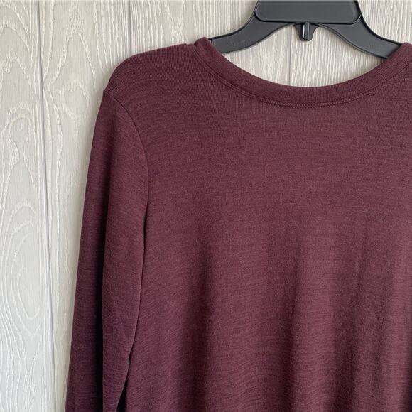 Lole Burgandy Long Sleeve Open Back Downtown Top Medium NWT - Picture 2 of 4